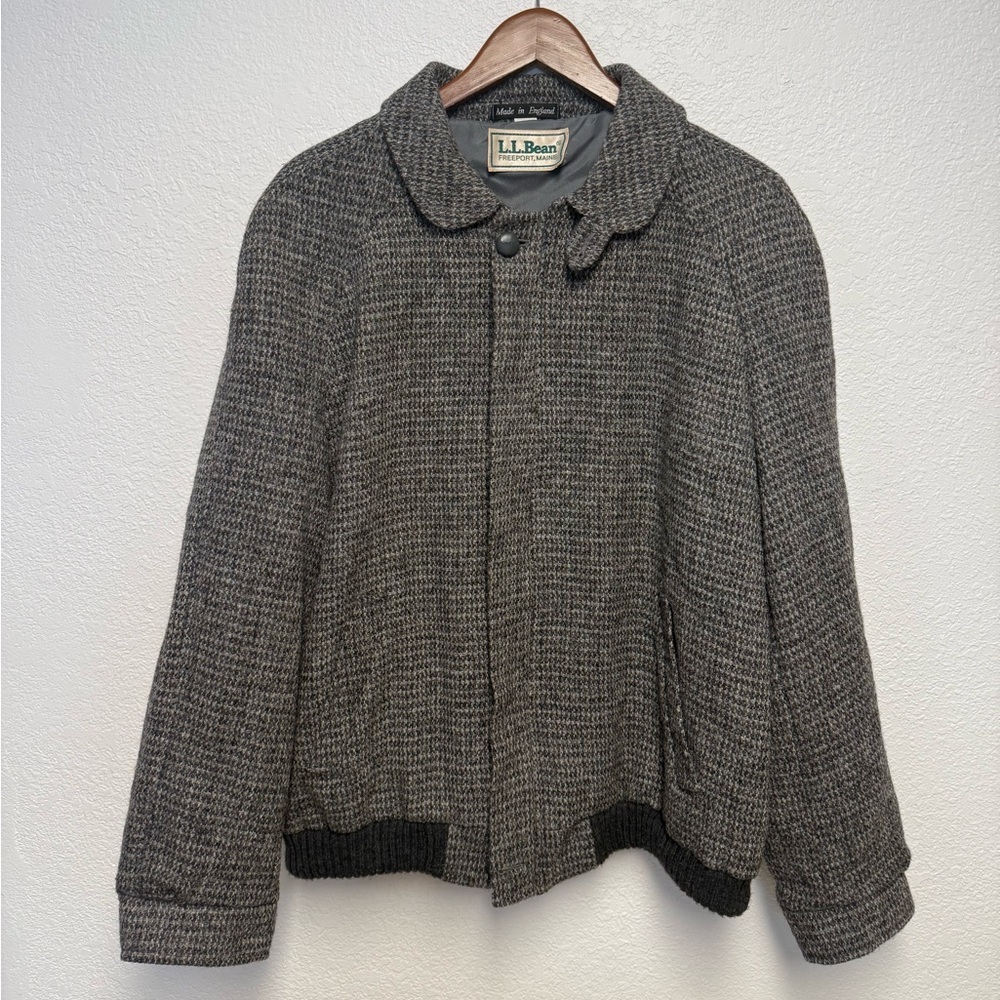L.L.Bean Harris Tweed Wool Jacket Made in England Chris Dunsmore 42R Crop Coat